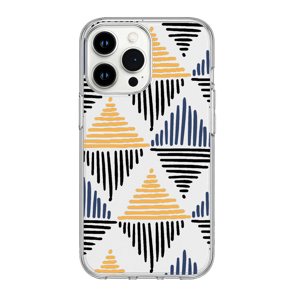 Geometric Triangle Stripes Pattern Clear Silicone Cover