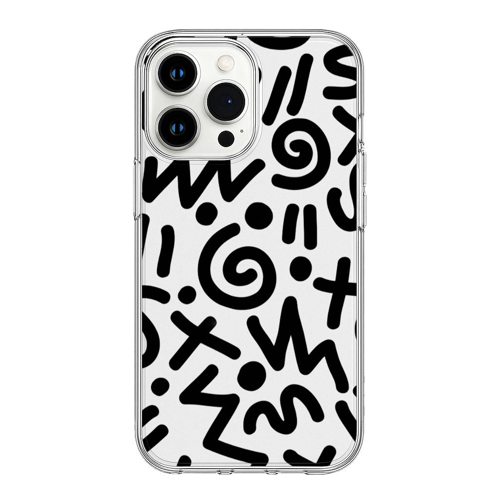 Abstract Doodle Art Design Clear Silicone Cover