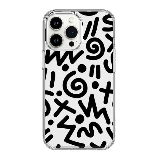 Abstract Doodle Art Design Clear Silicone Cover