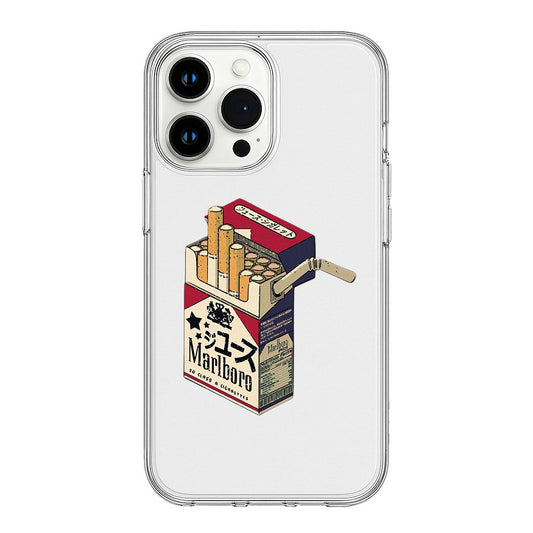 Retro Cigarette Box Art Phone Case Clear Silicone Cover