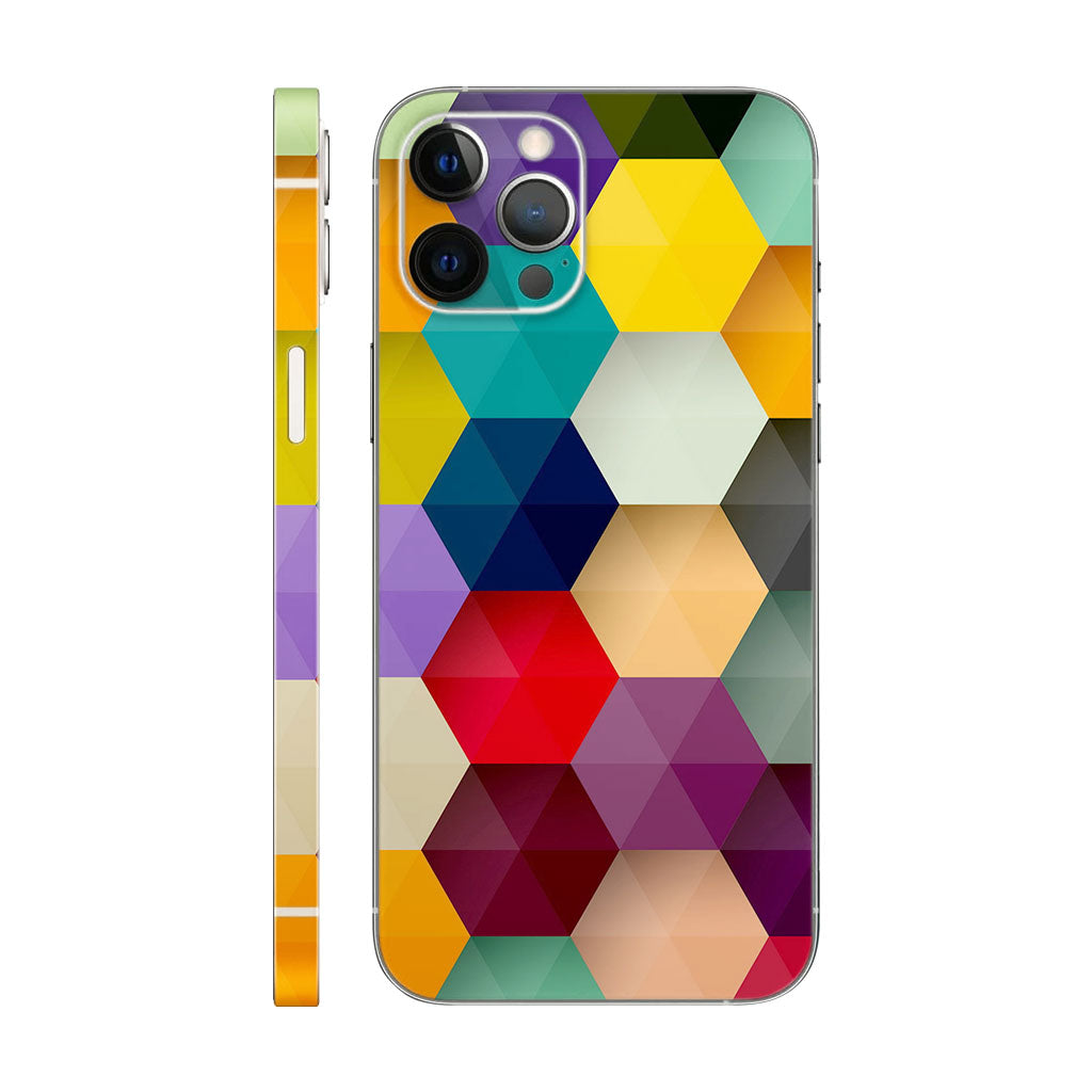 Multi Color Hexagon Mobile 6D Skin
