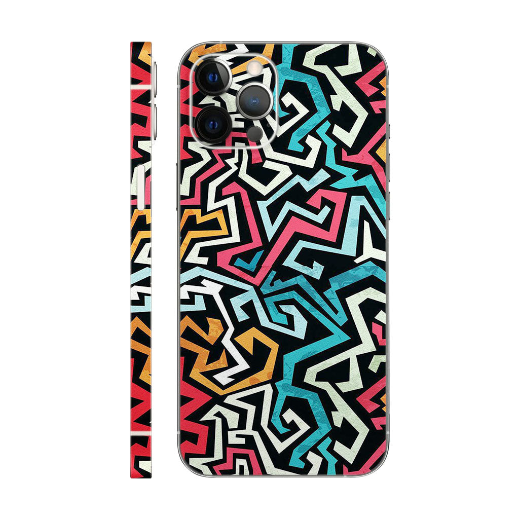 Abstrac Multi Color Lining Mobile 6D Skin