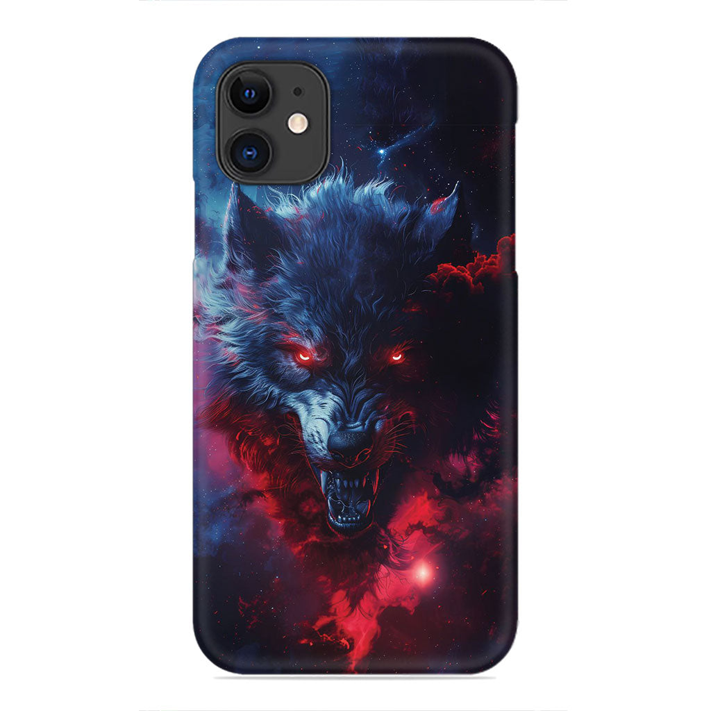 Cosmic Howl: The Infernal Wolf Phone Case