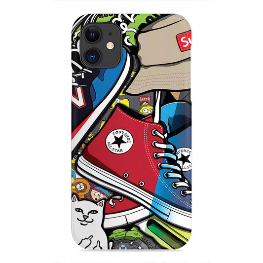 Street Style Collage – Sneakers, Cartoons & Culture Phone Case