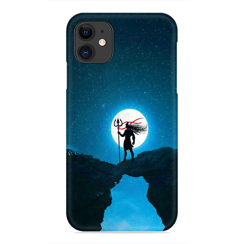 Lord Shiva Under the Moonlight – Trishul Silhouette Phone Case