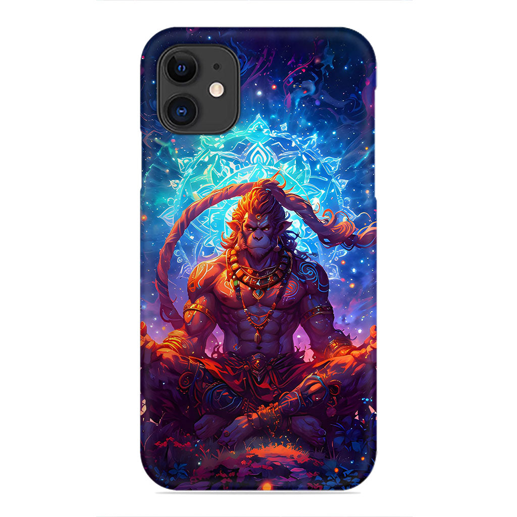 Divine Strength: Hanuman in Cosmic Meditation Phone Case