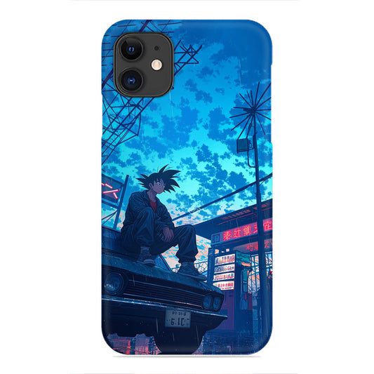 Neon Twilight: Goku in the Urban Skyline Phone Case