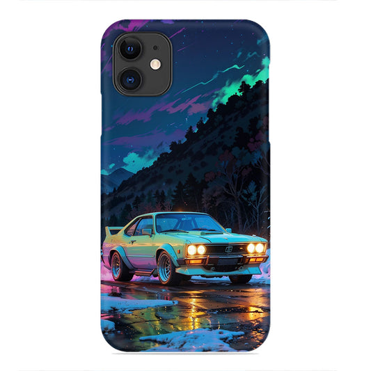 Midnight Drive Under Northern Lights Phone Case