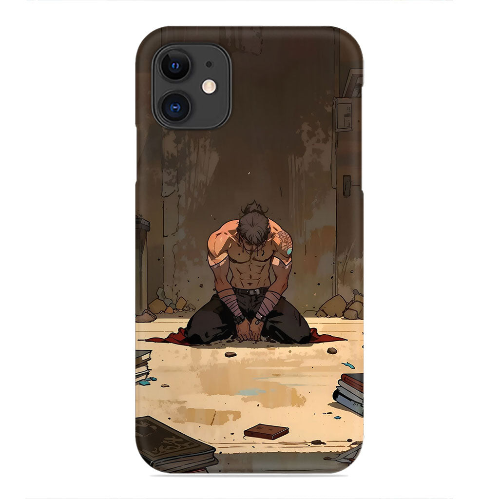 Warrior’s Solitude: Reflection in Ruins Phone Case