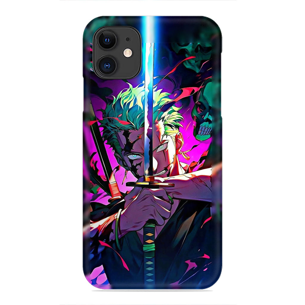 Blade of the Demon Hunter – Neon Zoro Edition,Anime Style Phone Case