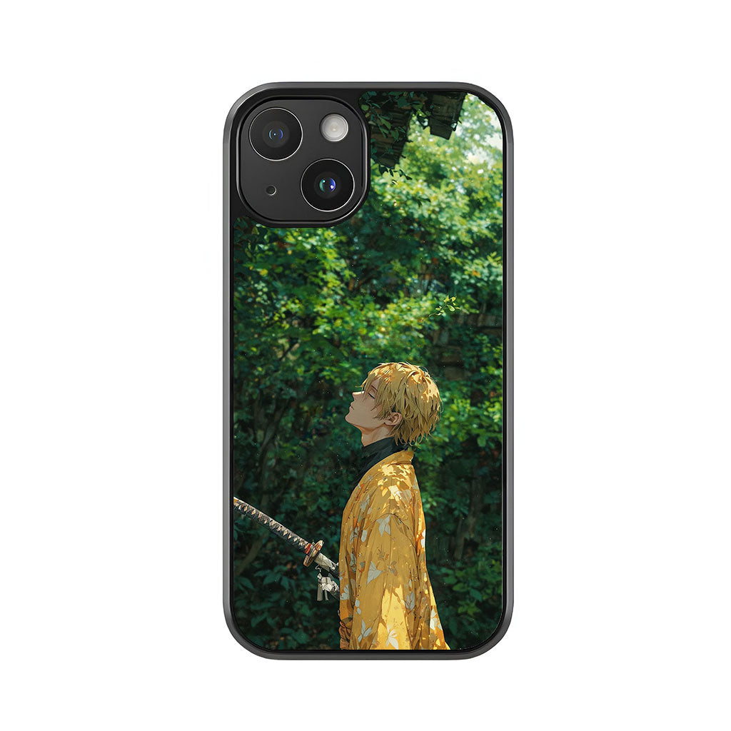 Zenitsu Agatsuma Phone Case – Serene Warrior in Nature Metal Case