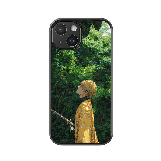 Zenitsu Agatsuma Phone Case – Serene Warrior in Nature Metal Case