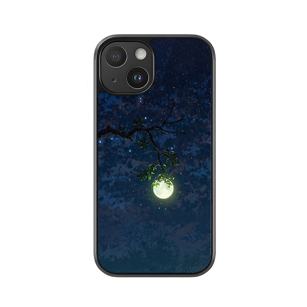 Hanging Moon Phone Case – Starry Night with Tree Branch Metal Case