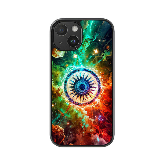 Cosmic Wheel Phone Case – Vibrant Galaxy Design Metal Case