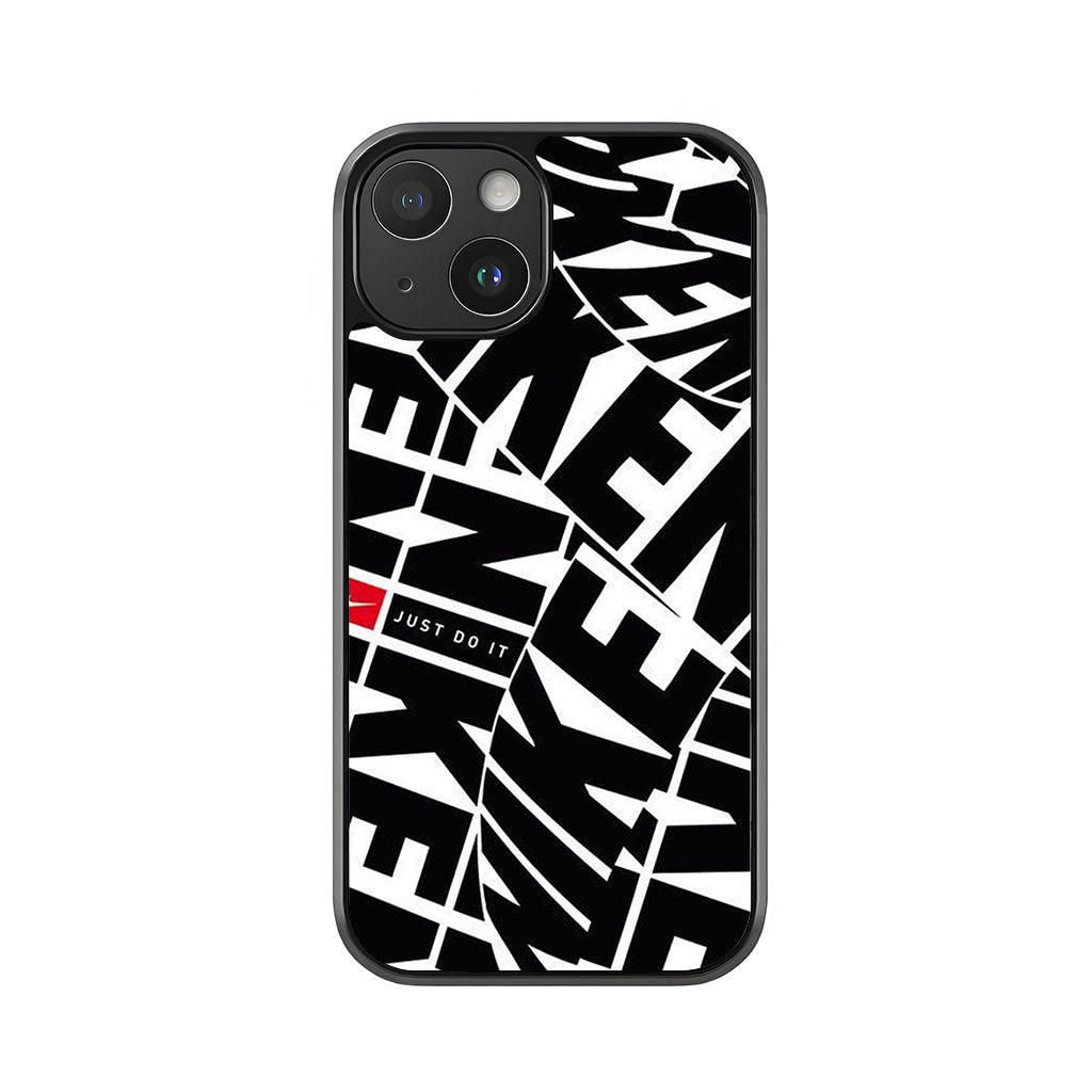 Nike Black and White Phone Case - 'Just Do It' Logo Design Metal Case