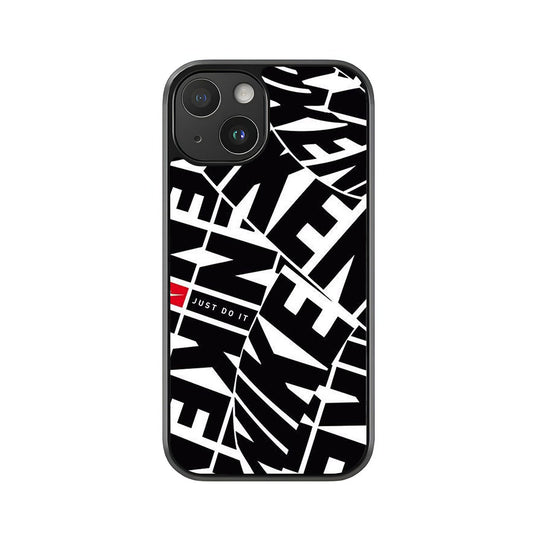 Nike Black and White Phone Case - 'Just Do It' Logo Design Metal Case