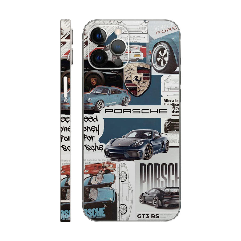 Porsche Automotive Collage Phone Case - Vintage Car Design 6D skin