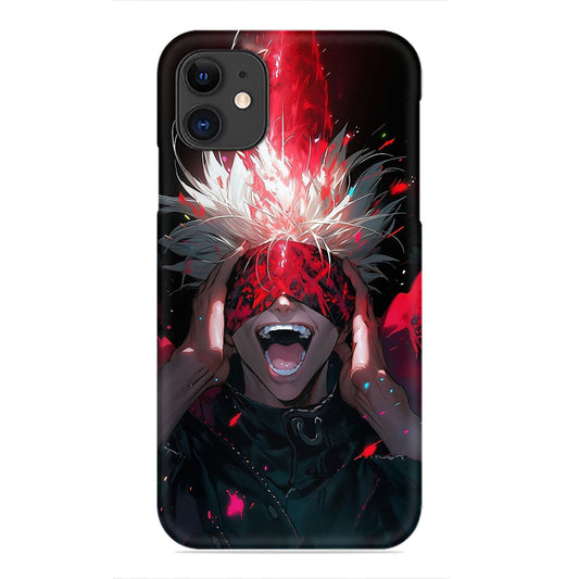 Unleashed Madness – Gojo Satoru in Limitless Rage-Red Energy Edition Phone Case