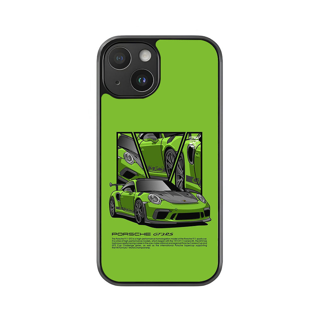 Porsche 911 GT3 RS Green Phone Case - Automotive Design Metal Case