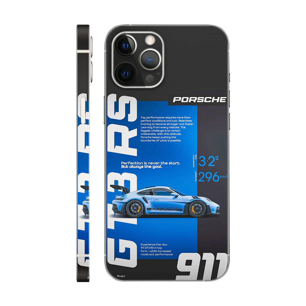 Porsche 911 GT3 RS Blue Phone Case - Automotive Design 6D Skin