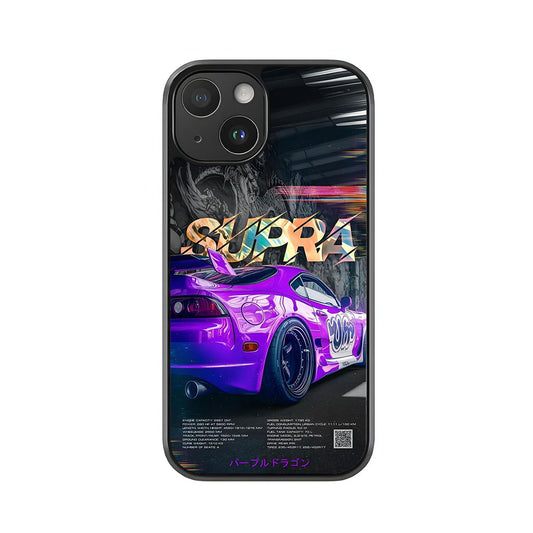 Toyota Supra JDM Phone Case - Purple Dragon Design Metal Case