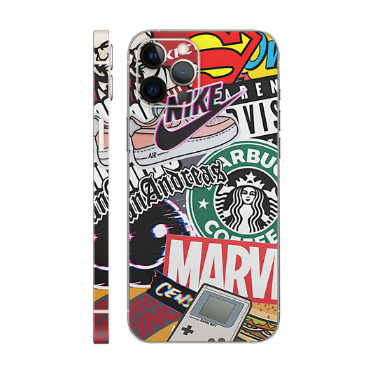 Pop Culture Sticker Collage Phone Case - Nike and Marvel Design 6D Skin
