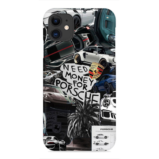 Porsche Car Collage Phone Case - "Need Money for Porsche" Design