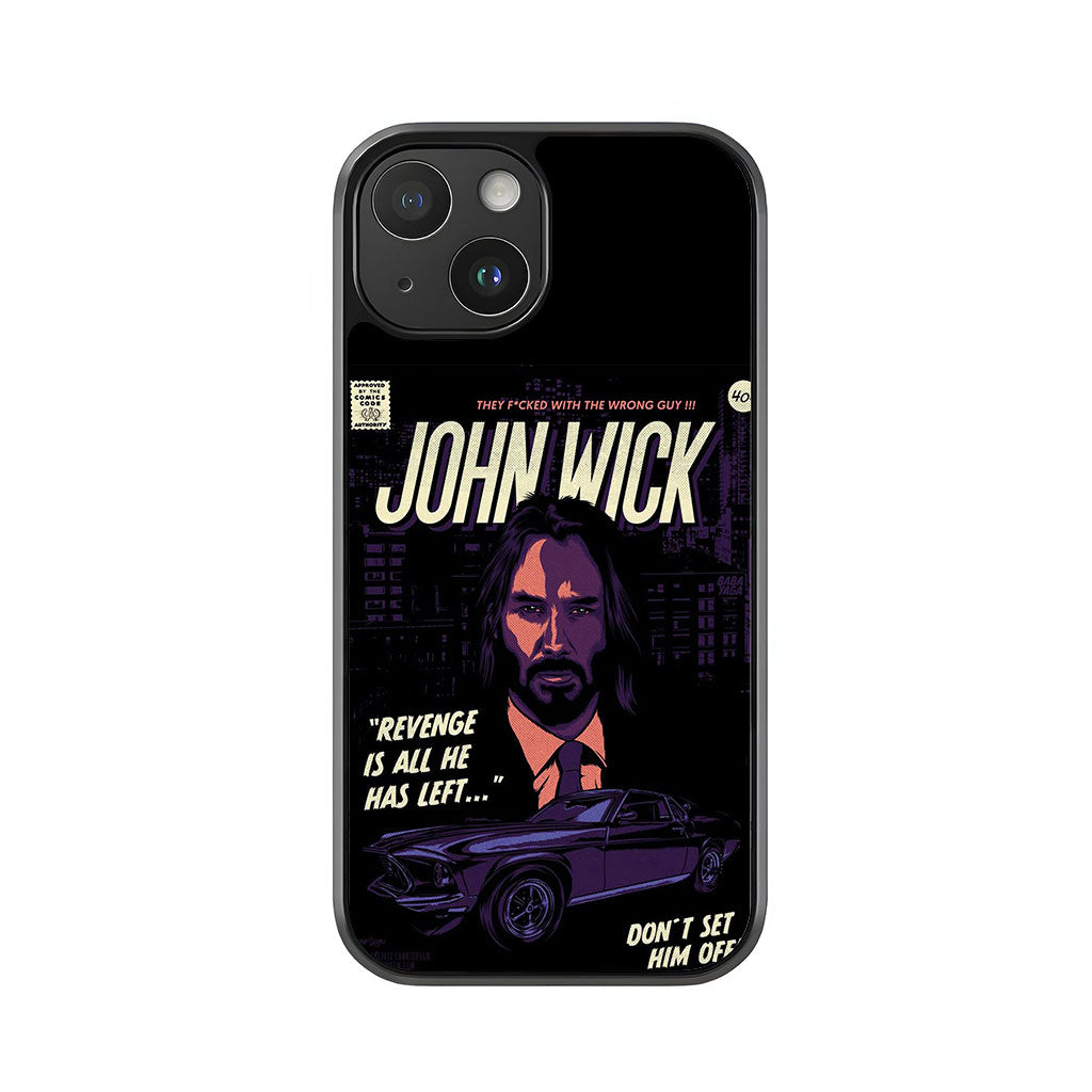 John Wick Comic Cover Phone Case - "Revenge is all he has left..." Design Metal Case