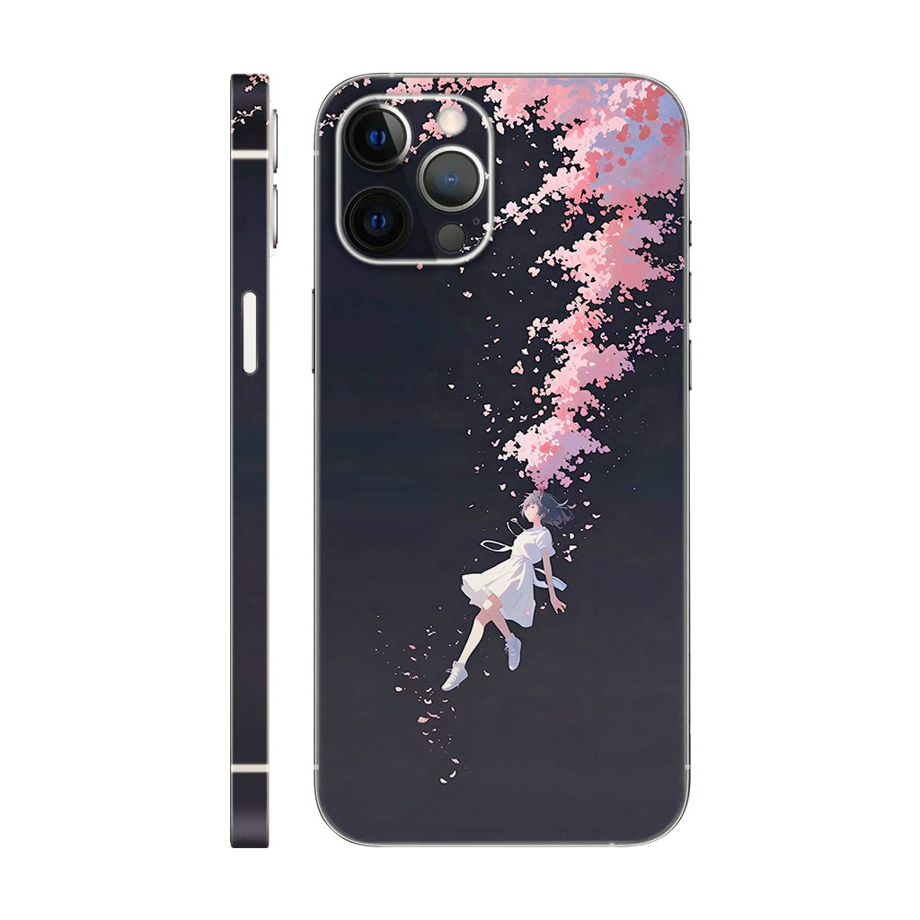 Anime Cherry Blossom Phone Case - Floating Girl Design 6D Skin