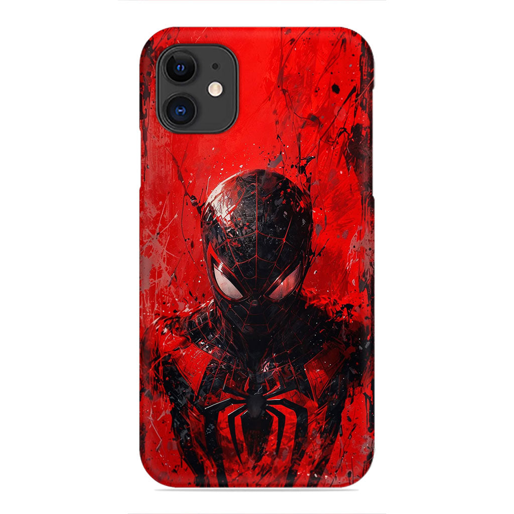 Miles Morales Red and Black Phone Case - Spider-Man Urban Design