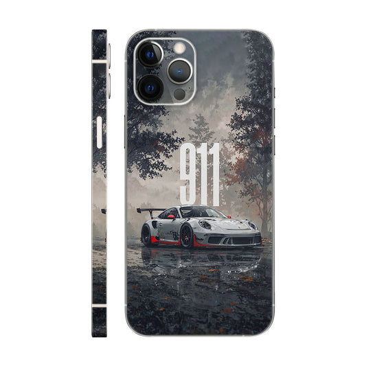 Porsche 911 GT3 RS Rainy Street Phone Case - Automotive Design 6D Skin