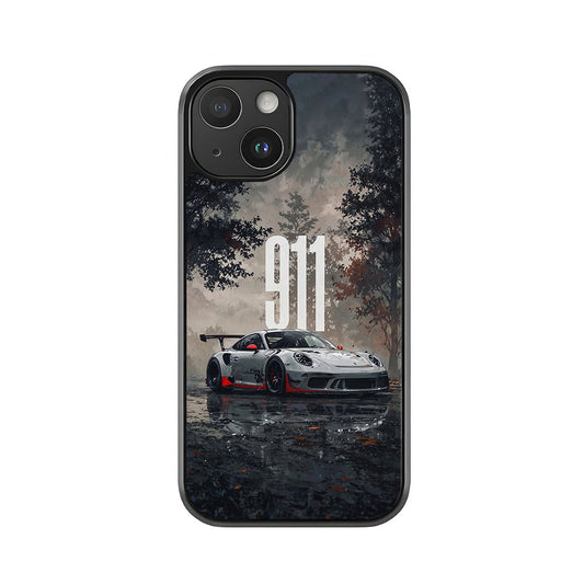 Porsche 911 GT3 RS Rainy Street Phone Case - Automotive Design Metal Case