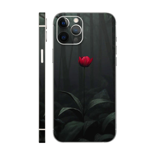 Solitary Red Tulip Phone Case - Dark Forest Design 6D Skin