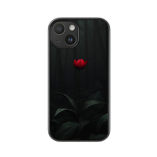 Solitary Red Tulip Phone Case - Dark Forest Design Metal Case