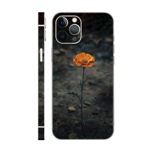 Isolated Orange Flower Phone Case - Dark Floral Design 6D Skin