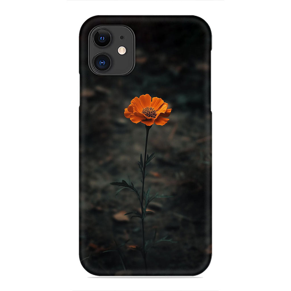 Isolated Orange Flower Phone Case - Dark Floral Design