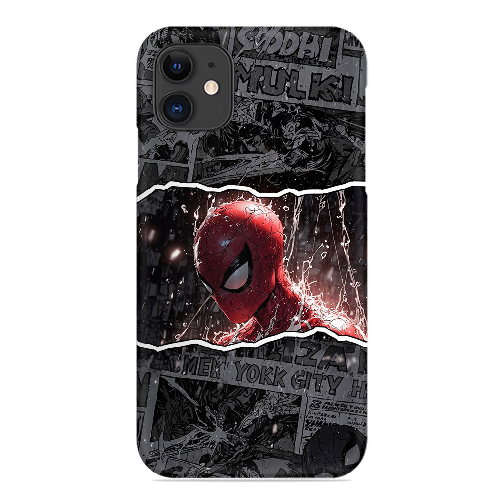 Spider-Man Black and White Comic Phone Case - Pop Art Design