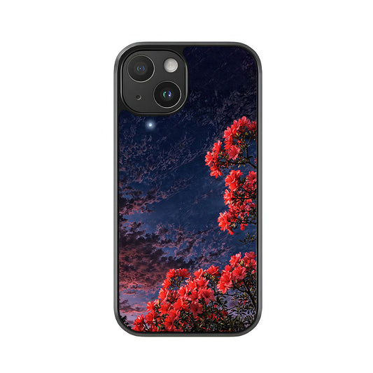 Red Flowers and Blue Sky Phone Case - Nature Design Metal Case