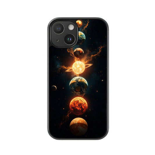 Celestial Planets Phone Case - Galaxy Space Design Metal Case