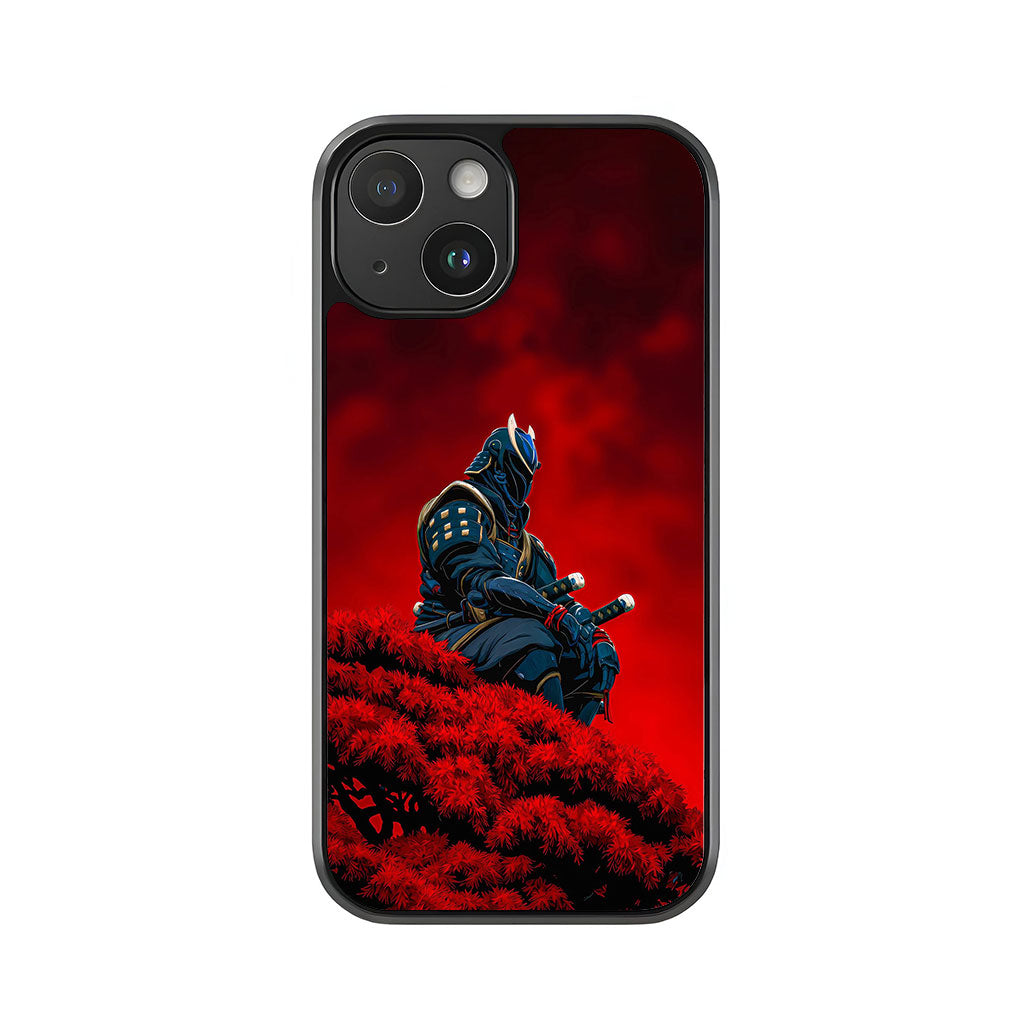 Samurai Warrior Red Phone Case - Japanese Art Design Metal Case