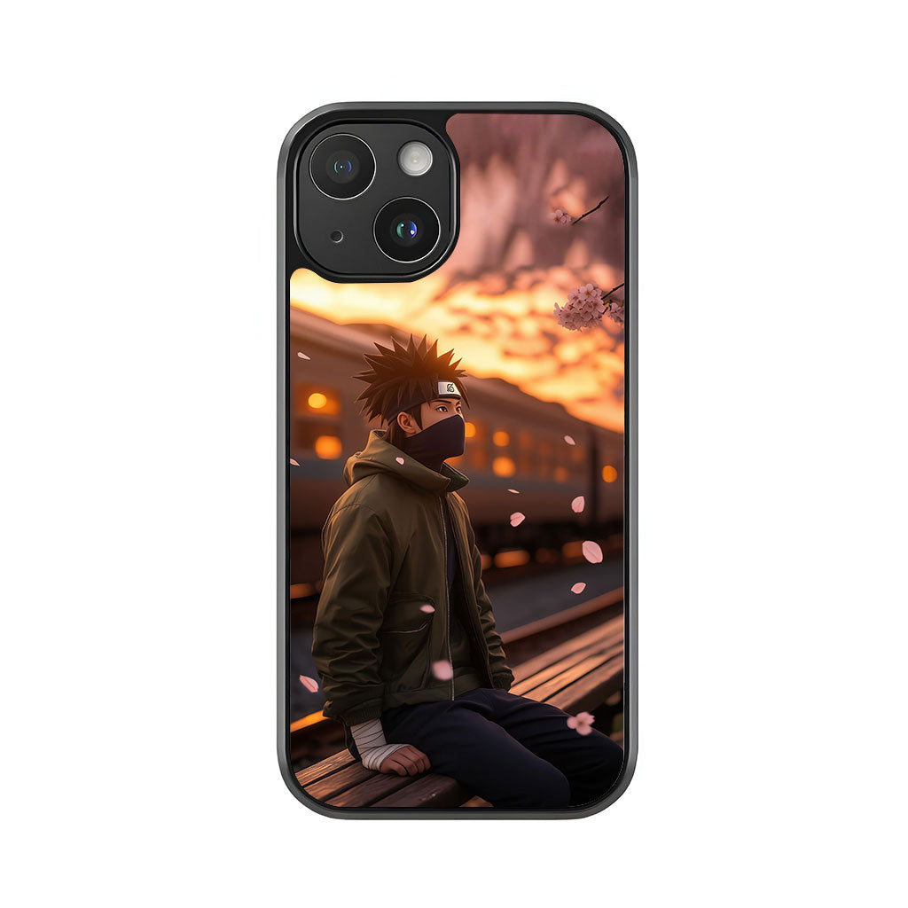 Kakashi Hatake Sunset Phone Case - Anime Train Station Design Metal Case