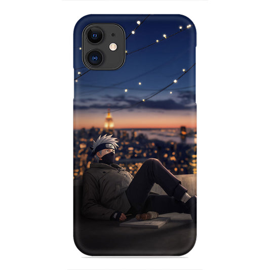 Kakashi Hatake Rooftop Phone Case - City Night View Design