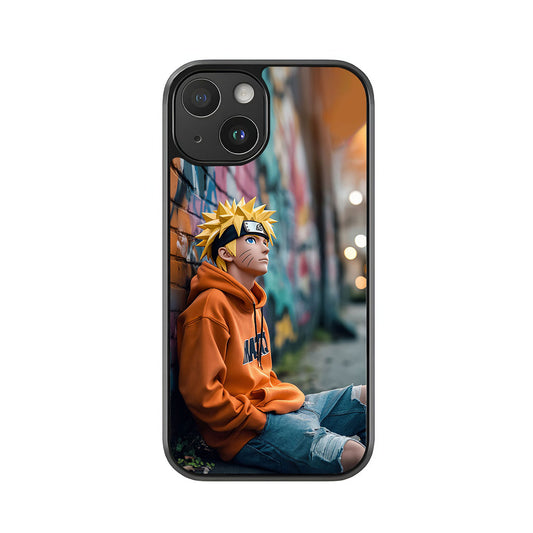 Naruto Uzumaki Urban Phone Case - Graffiti Alley Design Metal Case