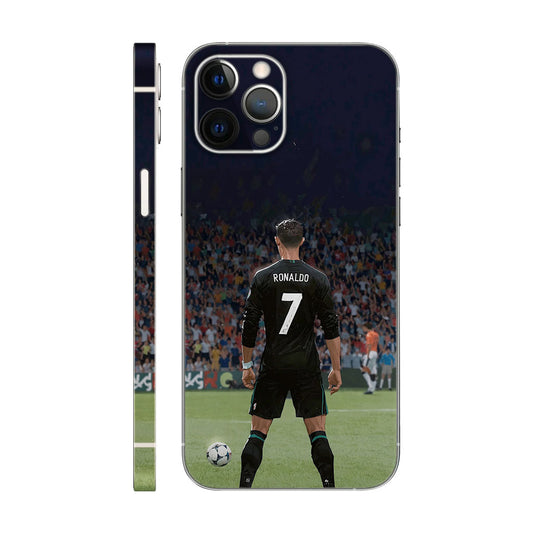 Cristiano Ronaldo Black Jersey Phone Case - Stadium View Design 6D Skin