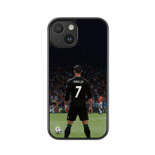 Cristiano Ronaldo Black Jersey Phone Case - Stadium View Design Metal Case