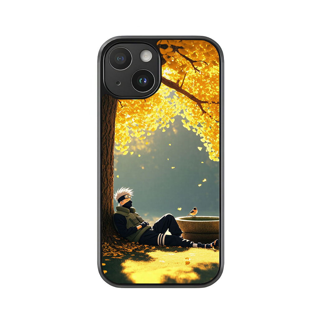 Kakashi Hatake Autumn Phone Case - Yellow Tree Design Metal Case
