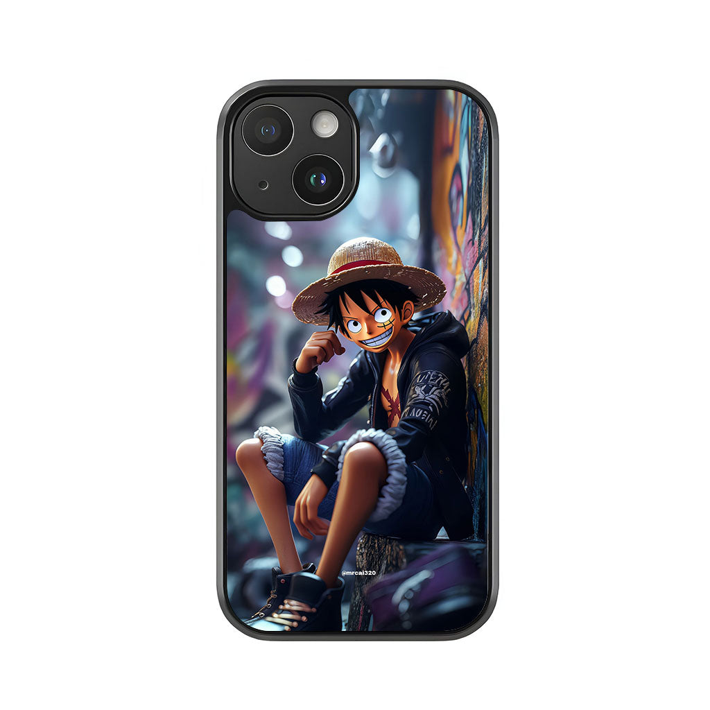 Monkey D. Luffy Urban Phone Case - Graffiti Street Design Metal Case