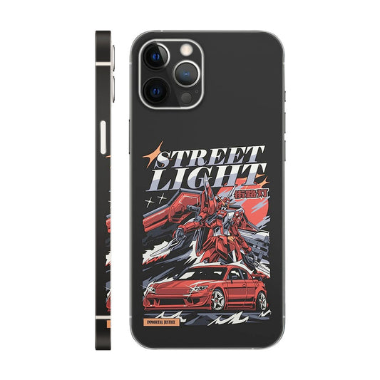 Gundam & Sports Car Phone Case - Street Light Design 6D Skin