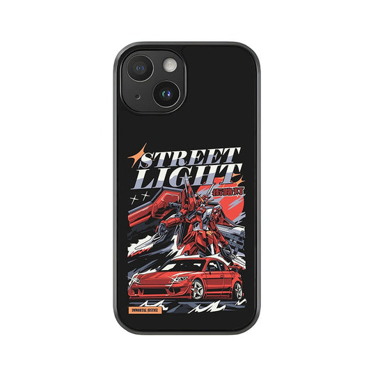 Gundam & Sports Car Phone Case - Street Light Design Metal Case