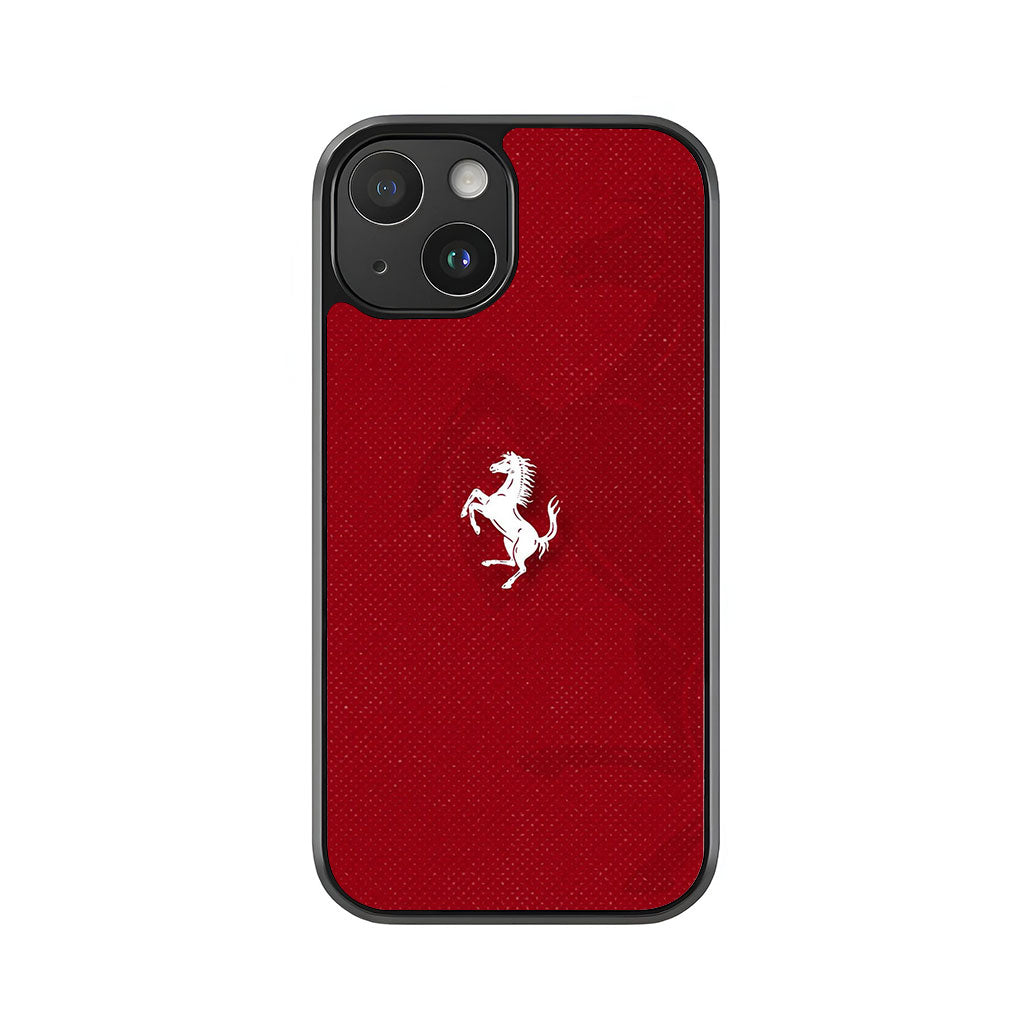 Ferrari Prancing Horse Phone Case - Red and White Design Metal Case